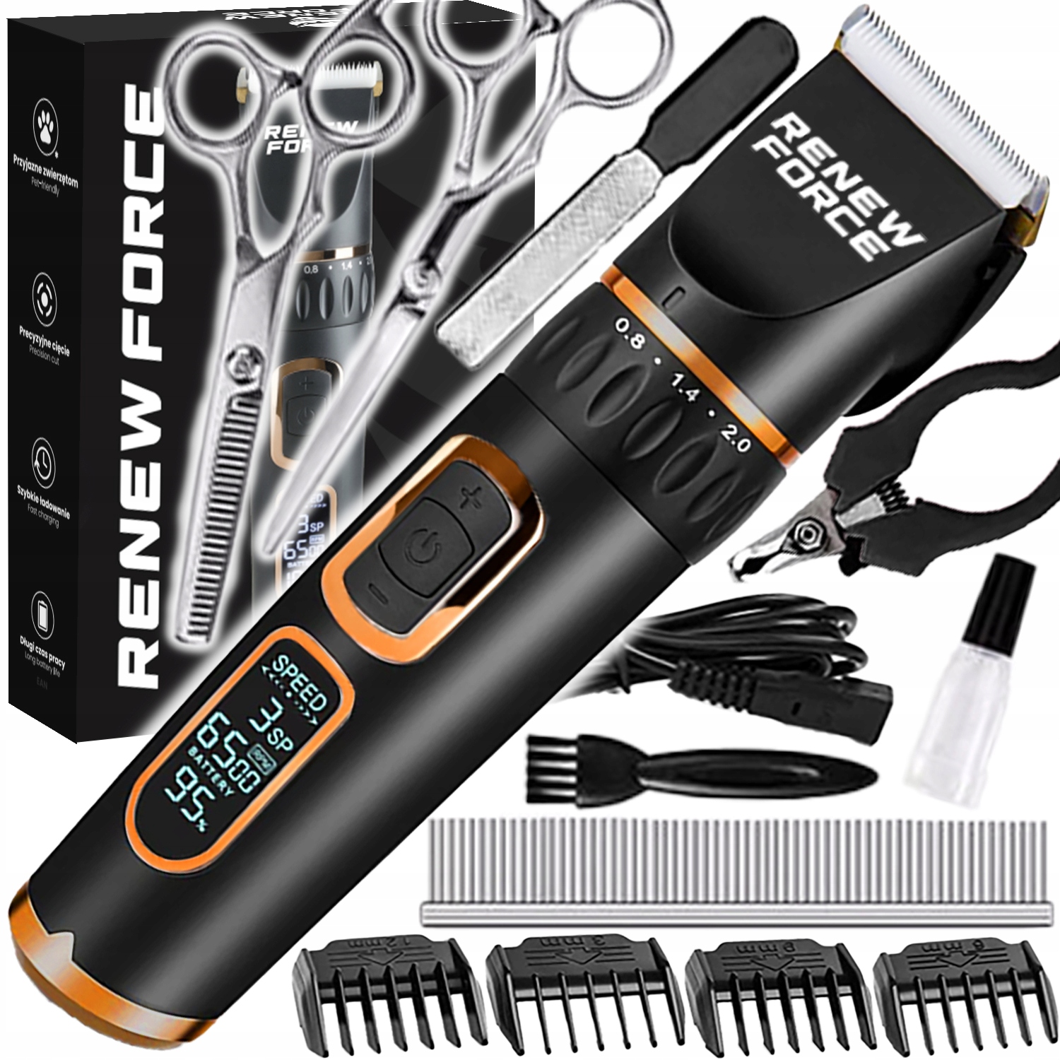 Mocna maszynka do strzyżenia Psa Psów konia zwierząt Bezprzewodowa Cicha