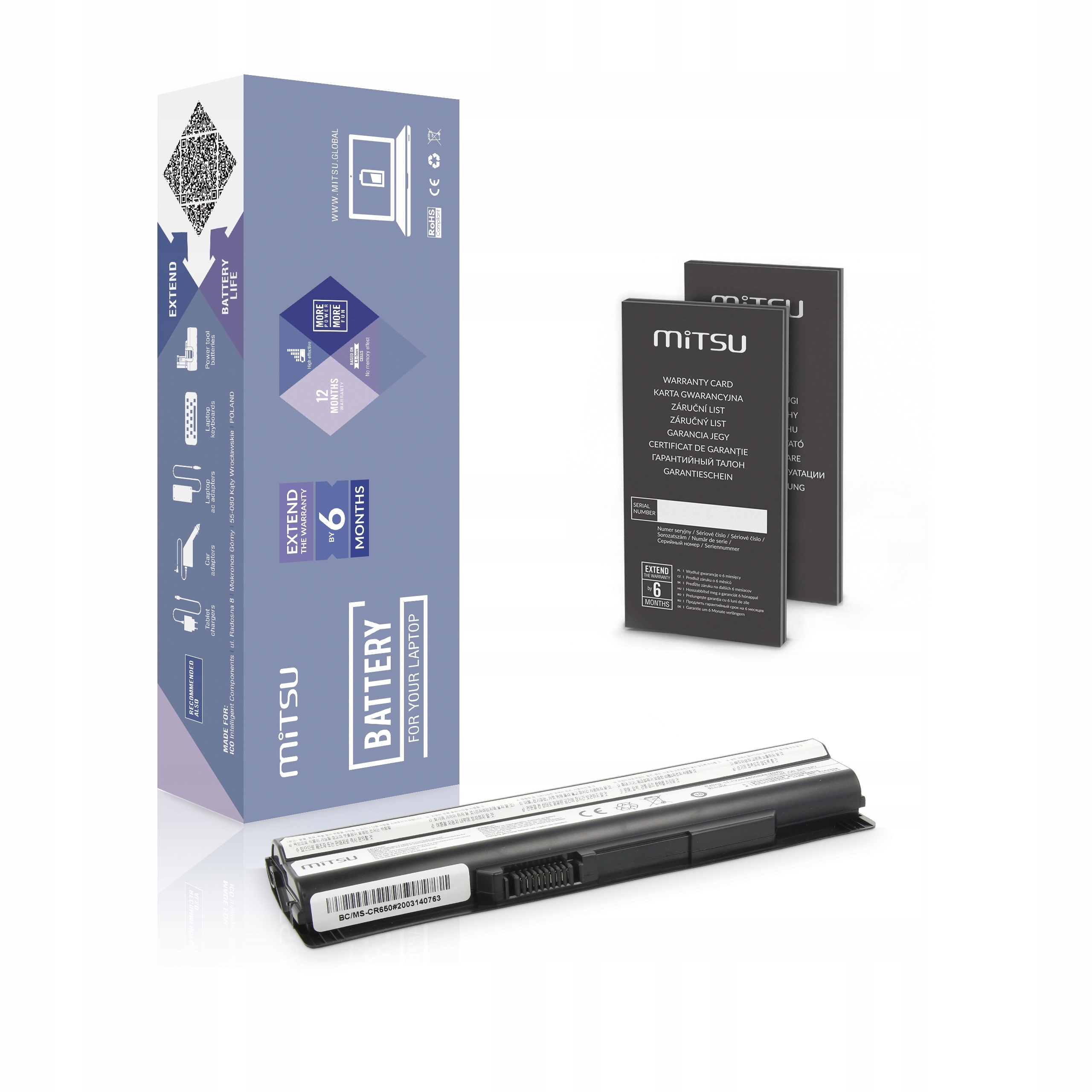 Bateria BTY-S14 BTY-S15 do Msi CR650, A6500, FX600