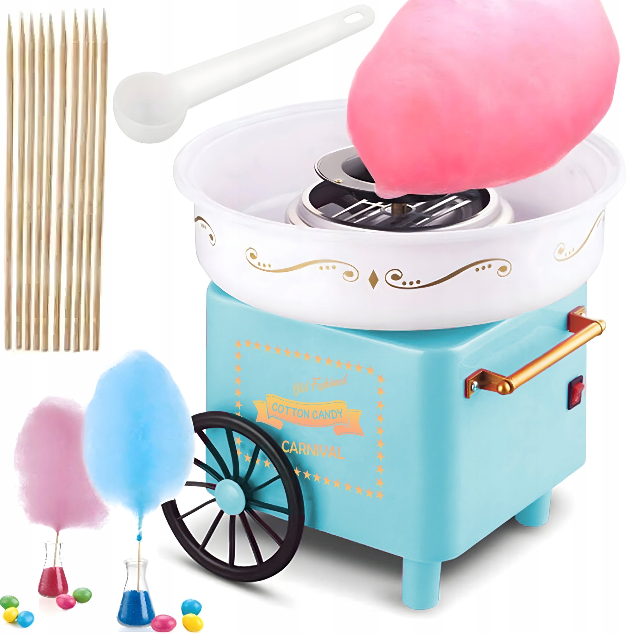 WATA CUKROWA MASZYNA DO WATY CUKROWEJ DOMOWA MASZYNKA PATYCZKI