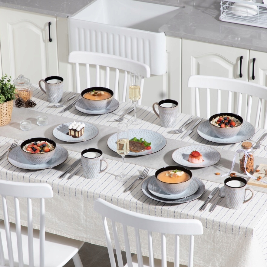 Zastawa obiadowa Vancasso PLUVO 16szt/ 4 osób Liczba elementów w zestawie 16