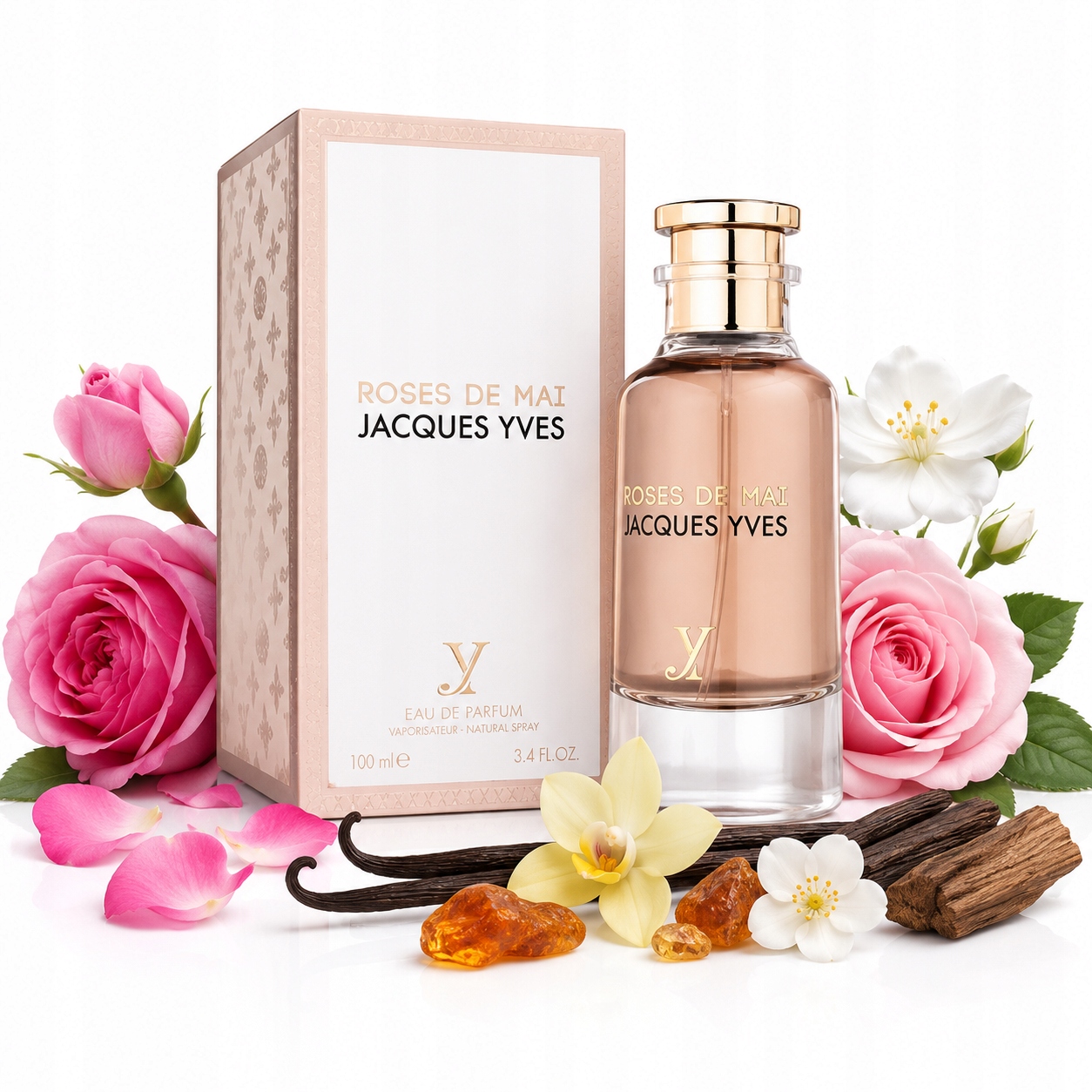 Oryginalne Perfumy Arabskie Fragrance World Roses De Mai Jacques Yves 100m