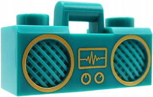 

Lego magnetofon boom box radio turkusowy