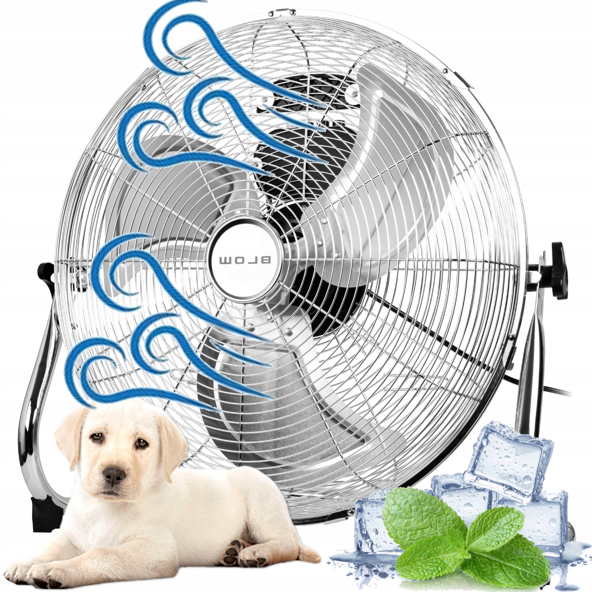 DUŻY WENTYLATOR CYRKULATOR PODŁOGOWY DOMOWY PRZEMYSŁOWY WIATRAK SUPER MOCNY