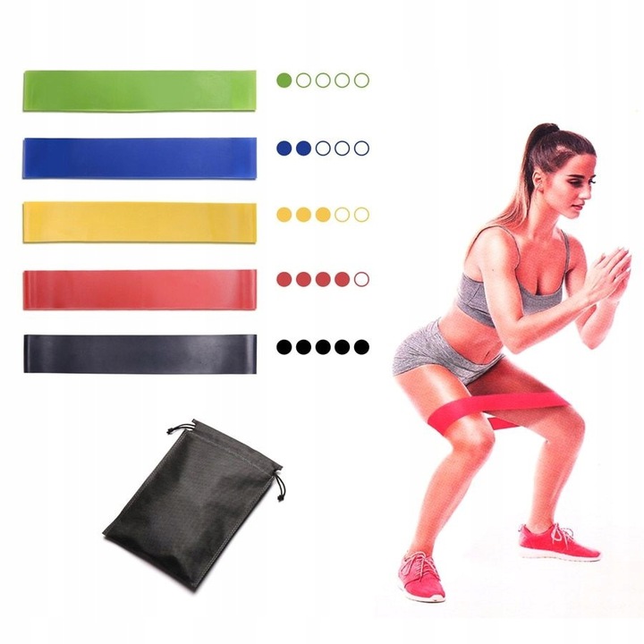 

Gumy Zestaw 5 Gum Taśmy Do Ćwiczeń Fitness opaska