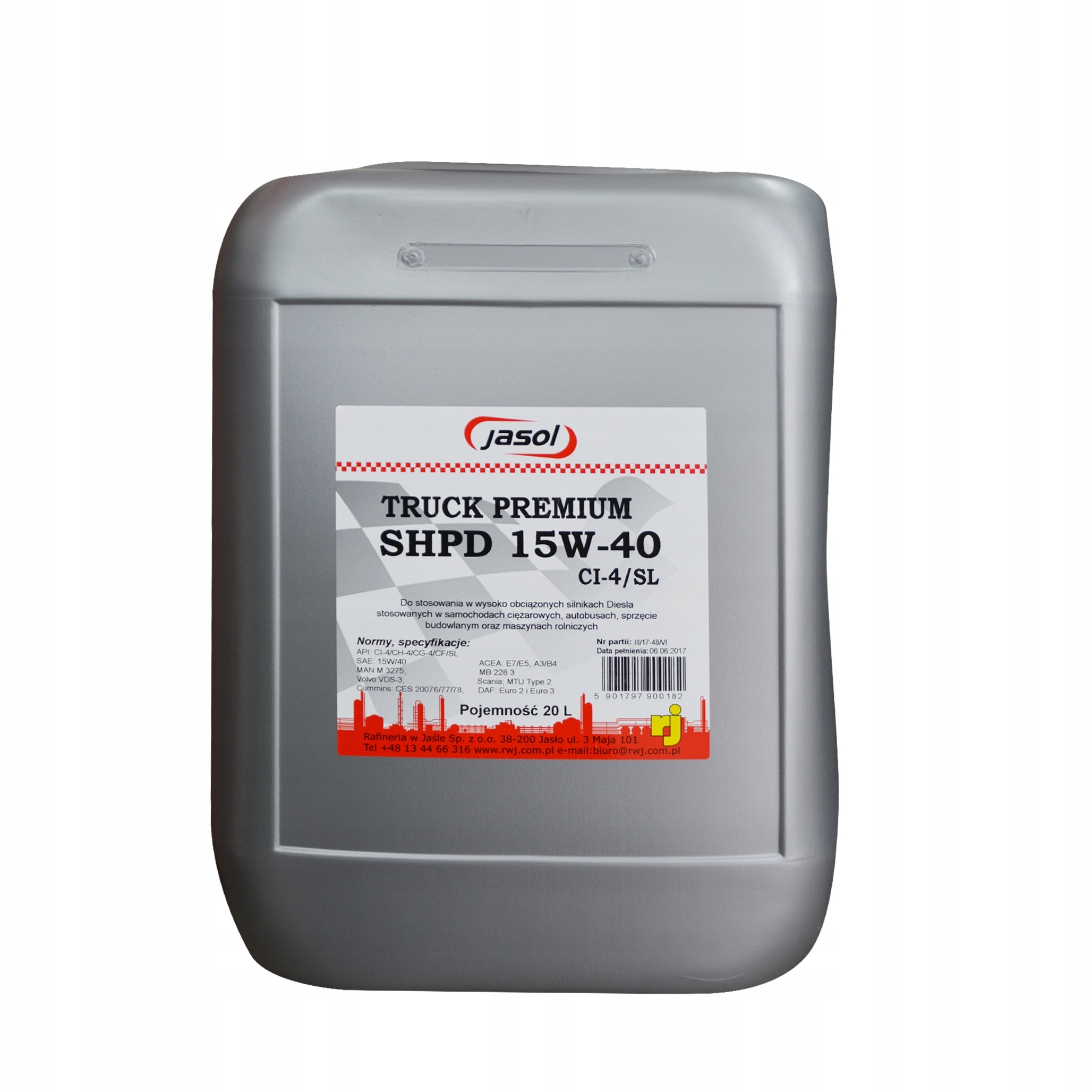 МОТОРНОЕ МАСЛО JASOL SHPD 15W40 20 Л