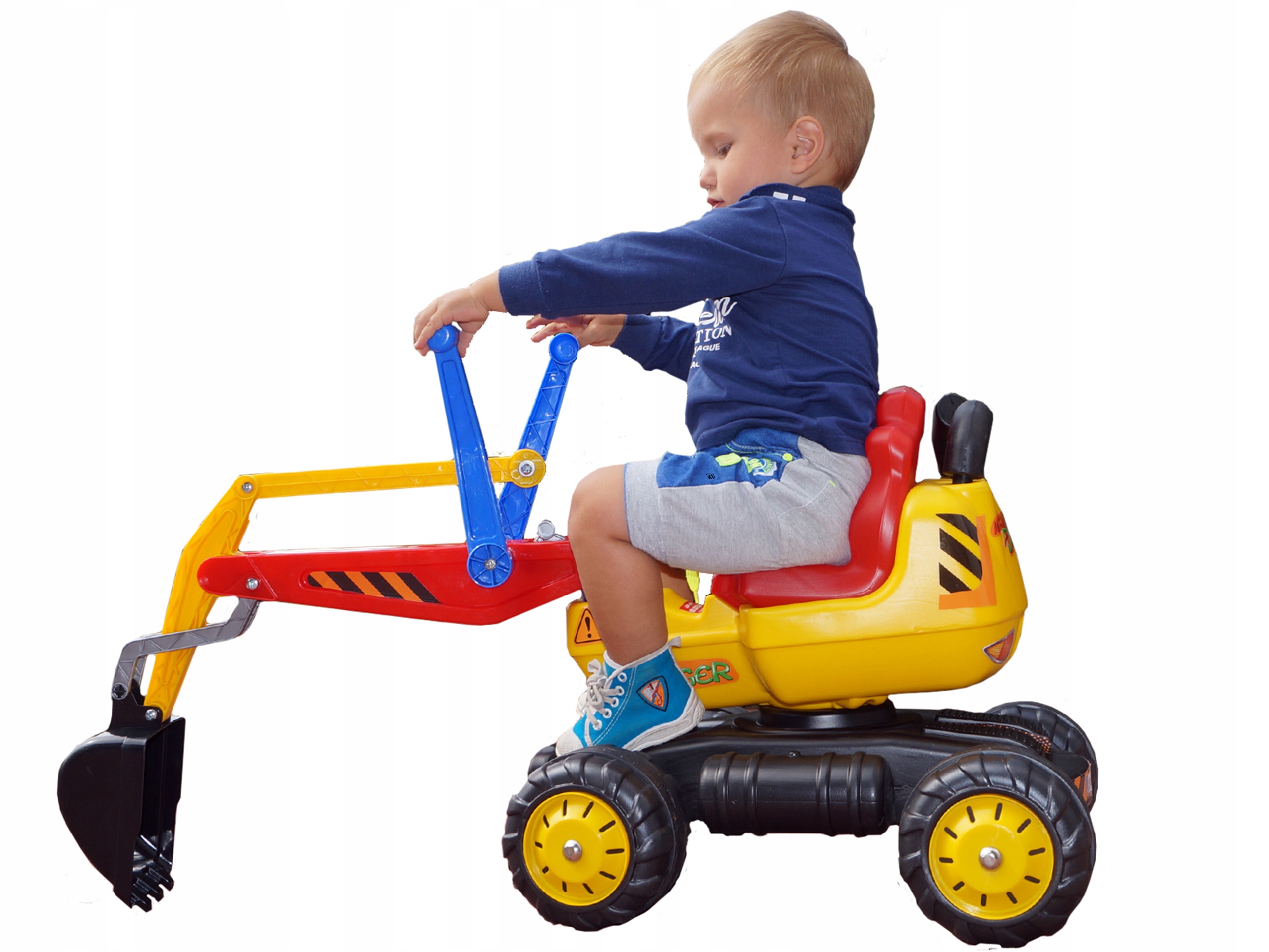 Duży Jeździk Maxi Polska Koparka Ruchome Ramię 360st Jakość Łycha