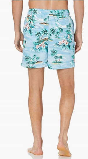 28 PALMS SZORTY MĘSKIE NIEBIESKIE PRINT Kolor dominujący odcienie niebieskiego