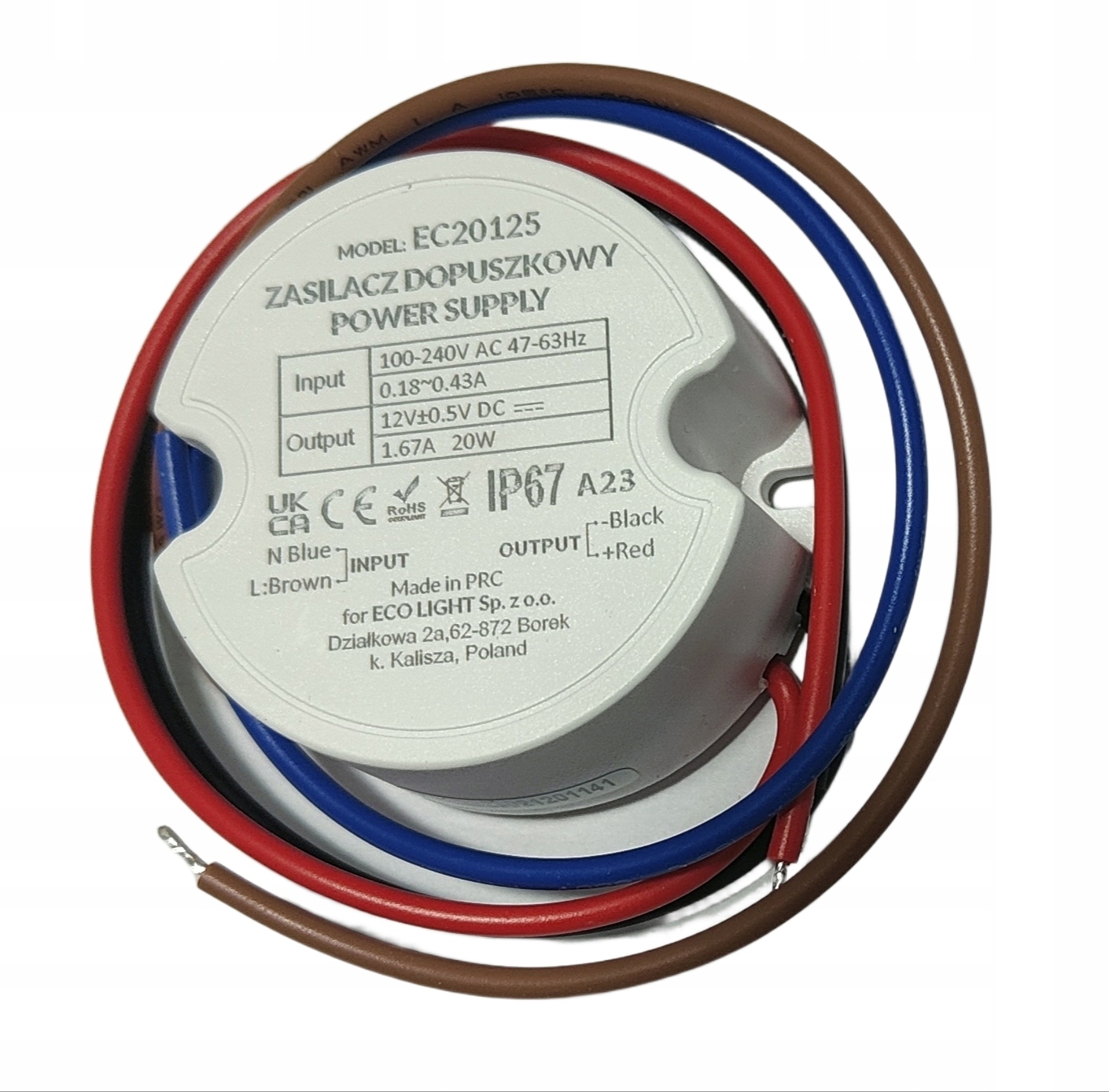 

Zasilacz Hermetyczny Dopuszkowy Led IP67 20W 12V
