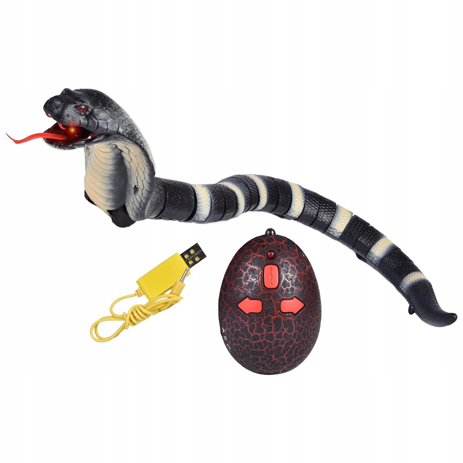 Realistic RC Snake Toy USB Rechargeable Snake Scary Trick Toy for Black Rodzaj do programowania i kodowania