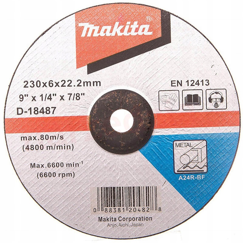 

Tarcza do szlifowania metalu Makita 230 x 6 x 22mm
