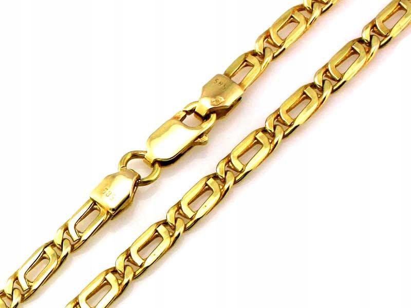 Fantazijní zlatý řetízek 585 obdélníkové články 3.2 mm r45 jako dárek