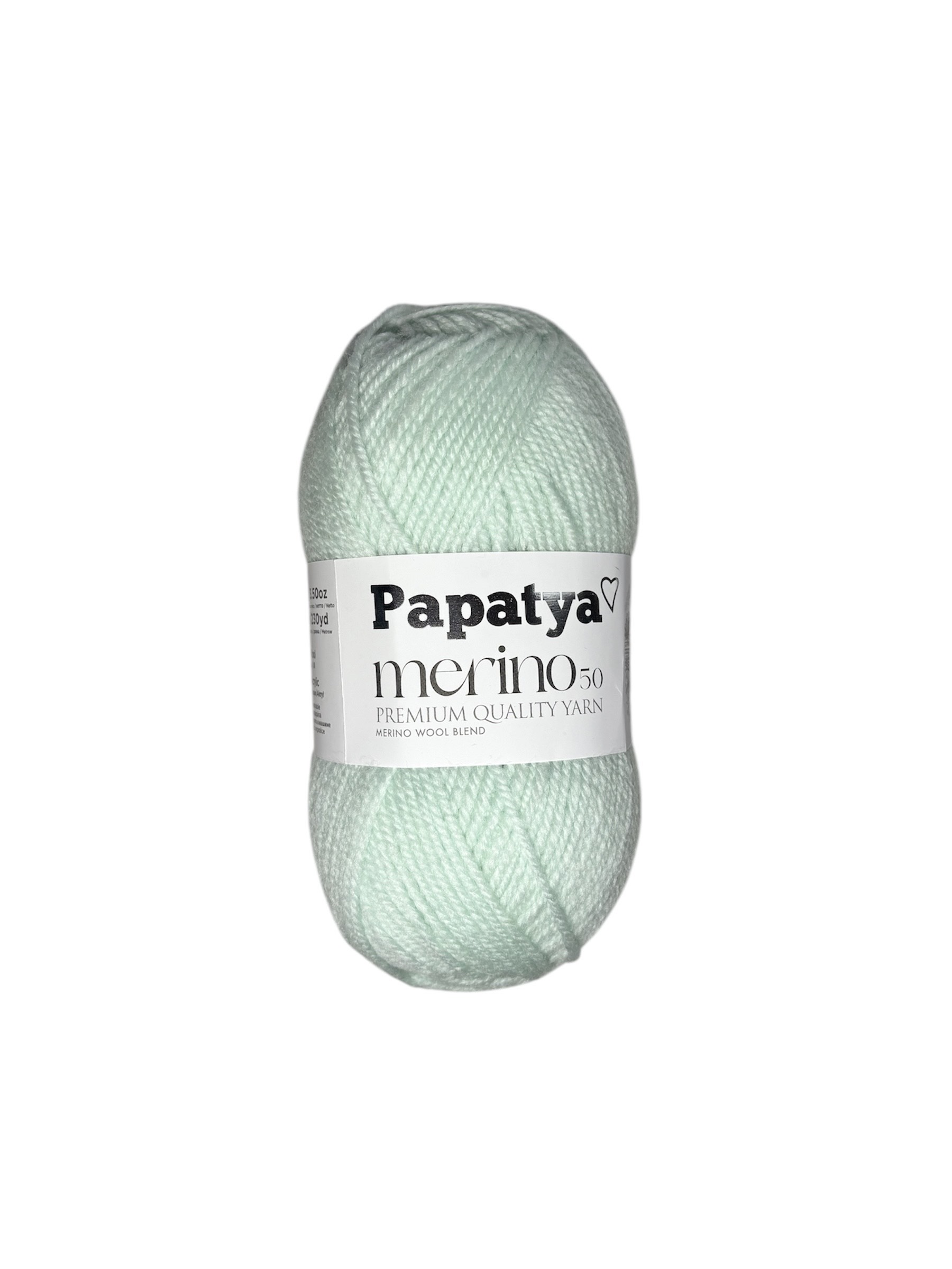 WŁÓCZKA PAPATYA MERINO 50 WEŁNA 50% MIĘTOWA kol. 5610