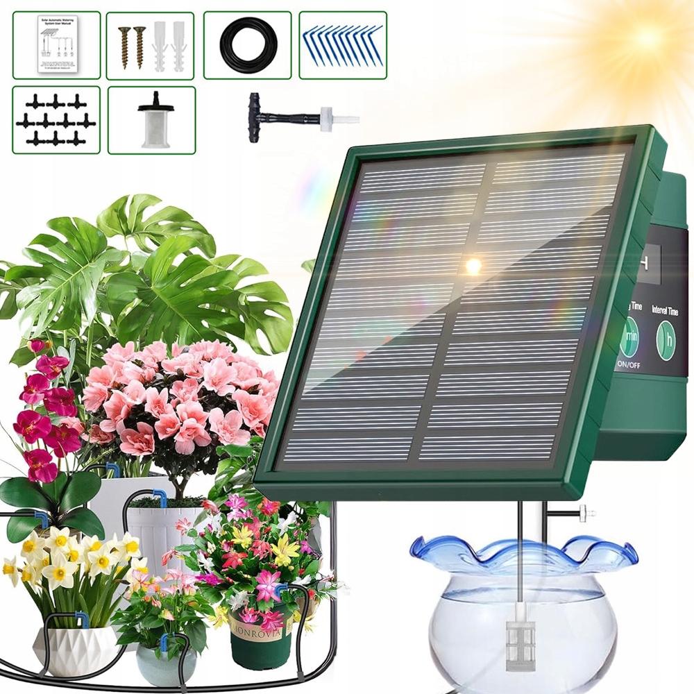 Solární Zavlažovací Sada Pro Kapkové Zavlažování S 30 Časovými Režimy