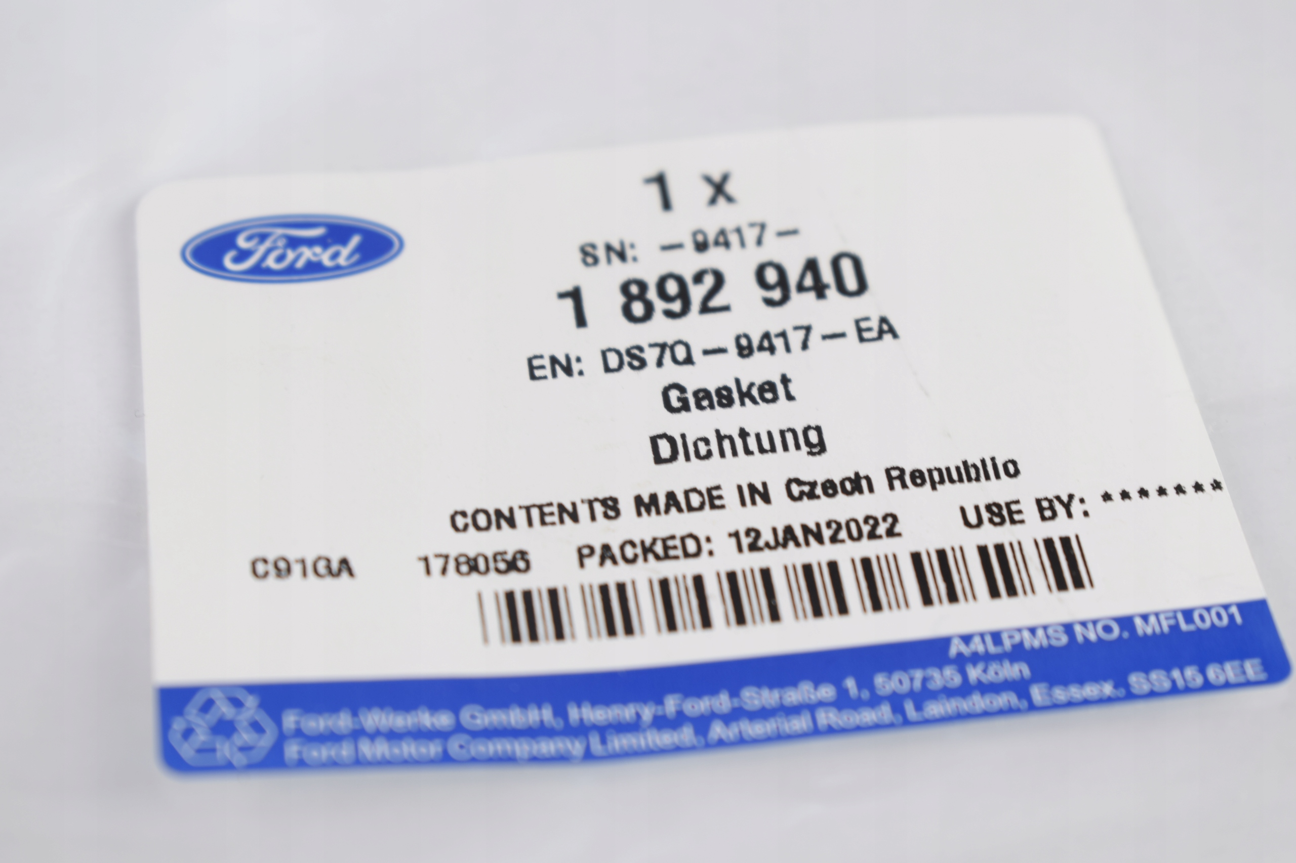 USZCZELKA POMPY WTRYSKOWEJ FORD 2,0 DIESEL DW10F _ 1892940 _ DS7Q-9417-EA Typ samochodu Samochody dostawcze Samochody osobowe