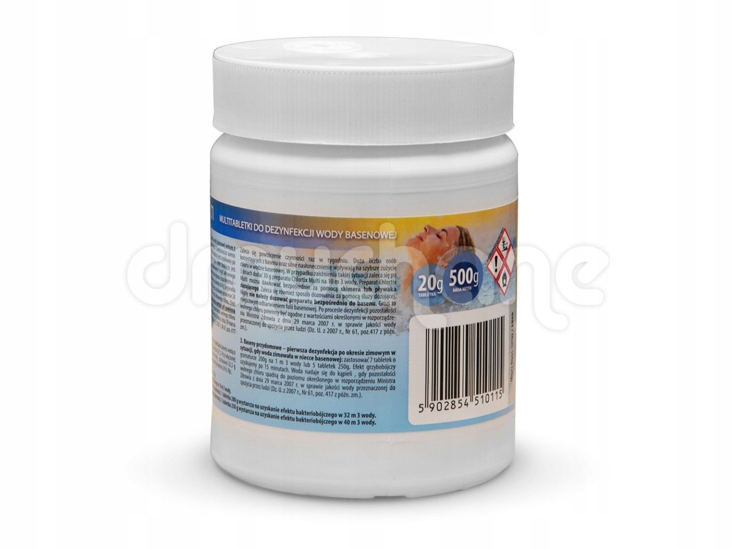 Tabletki Multifunkcyjne do basenu chlor na glony 25 x 20g 0,5kg