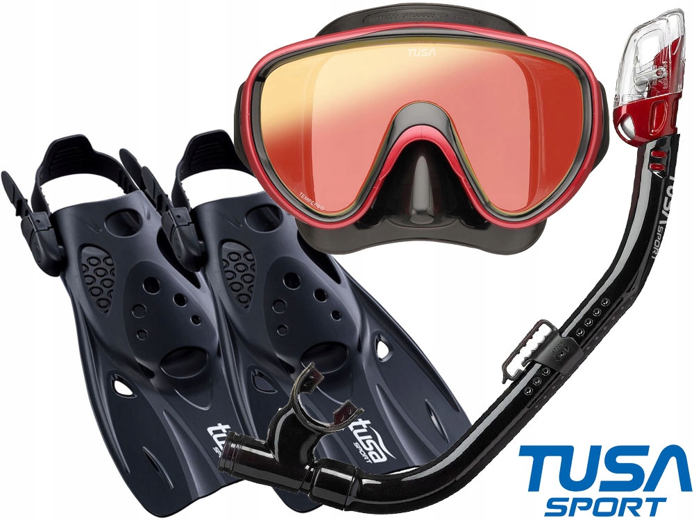 Tusa Zestaw Do Nurkowania Serene Mirror maska fajka +płetwy UF0103 Bk 35-42