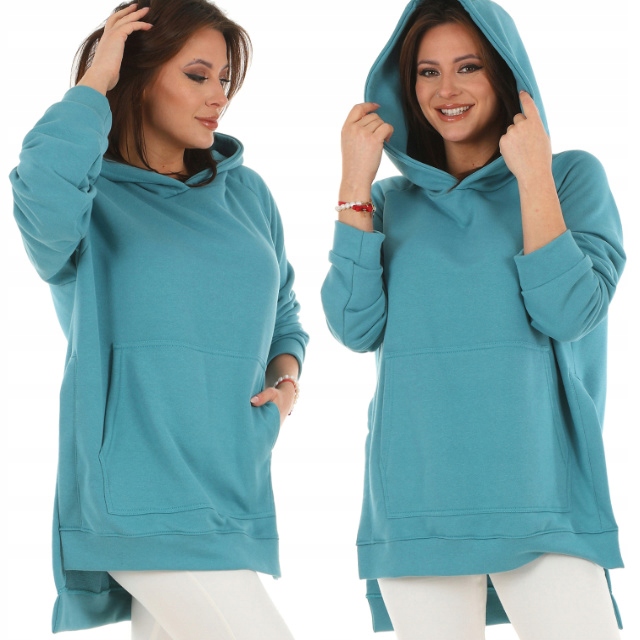 Moda Fresca F596 Luźna pastelowa Bluza z wycięciami