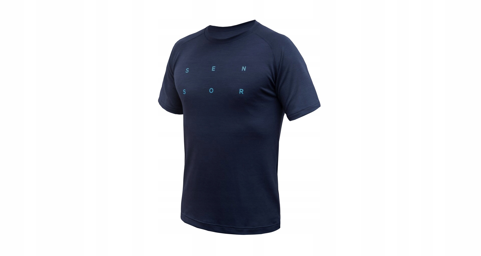 Sensor Merino Blend Typo Pánské Triko Kr.rukáv Deep Blue Velikost L