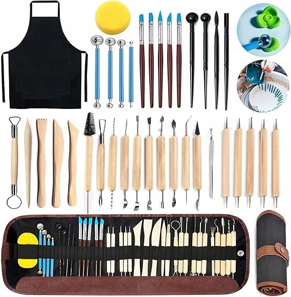 Řezbářská sada v Keramické hlíně Profesionální nářadí 37 ks