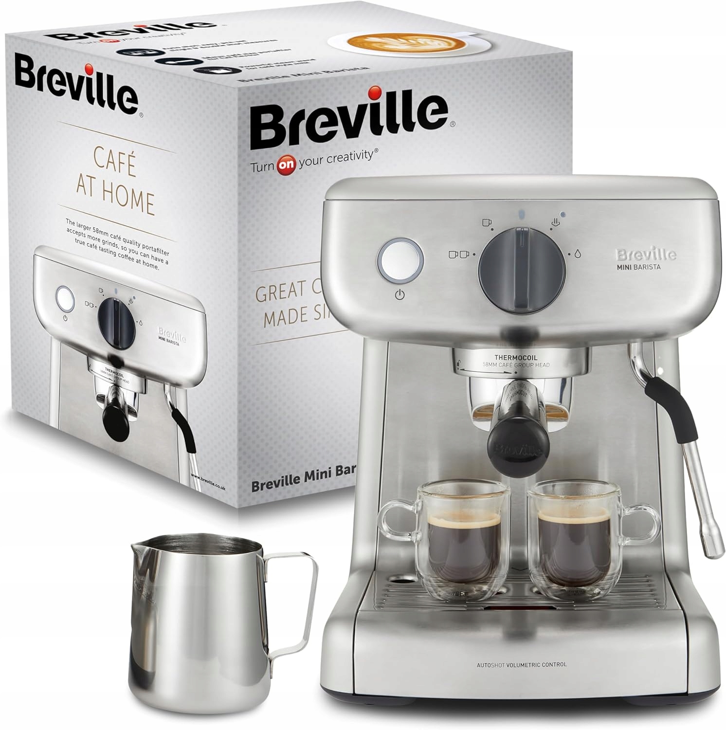 Ekspres do kawy kolbowy ciśnieniowy Breville Mini Barista VCF125X