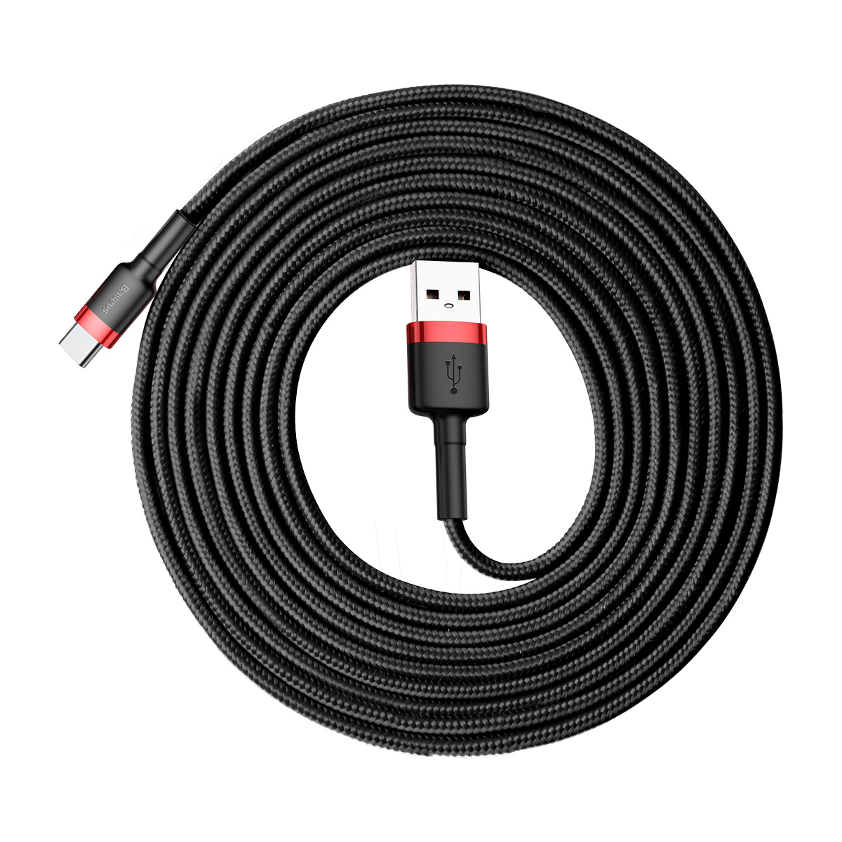 Baseus Cafule nylonowy kabel USB / USB-C QC3.0 3M BLACK-RED CATKLF-U91