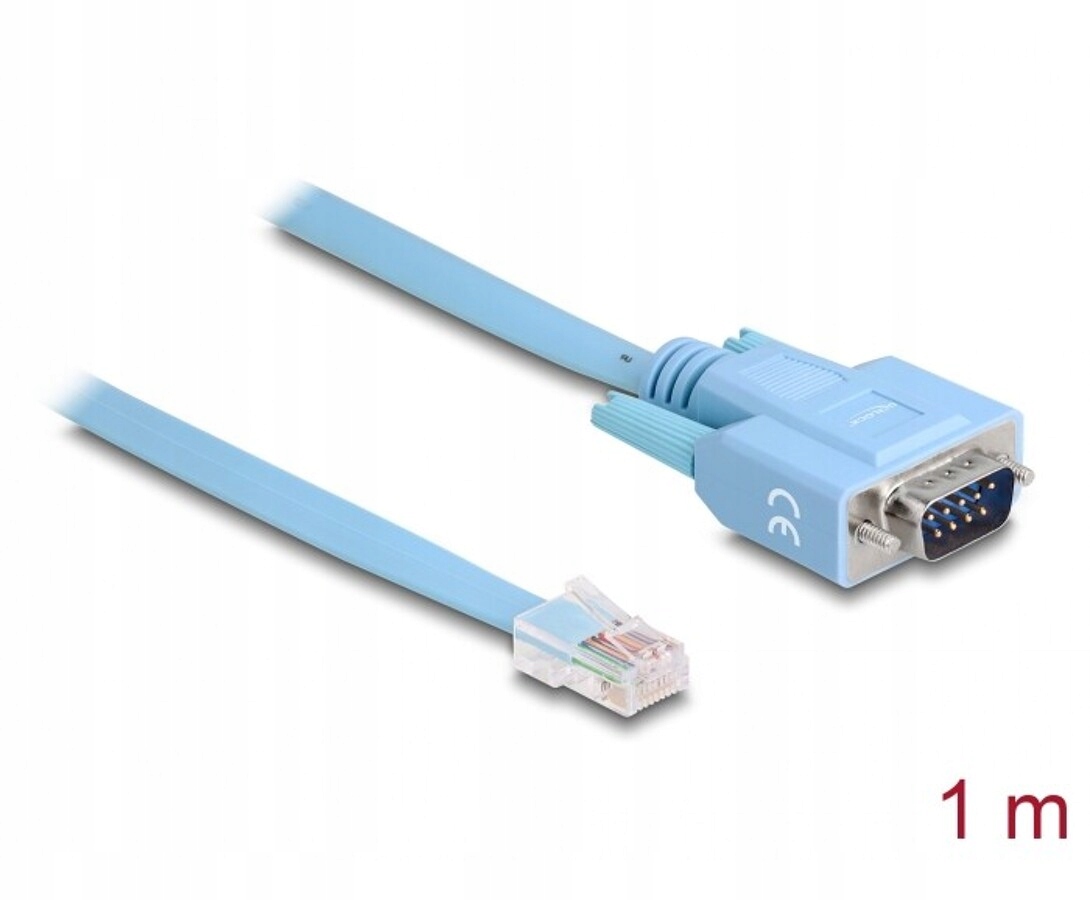 Adapter RS-232 DB9 męski na RS-232 RJ45 męski 1m Delock 63353