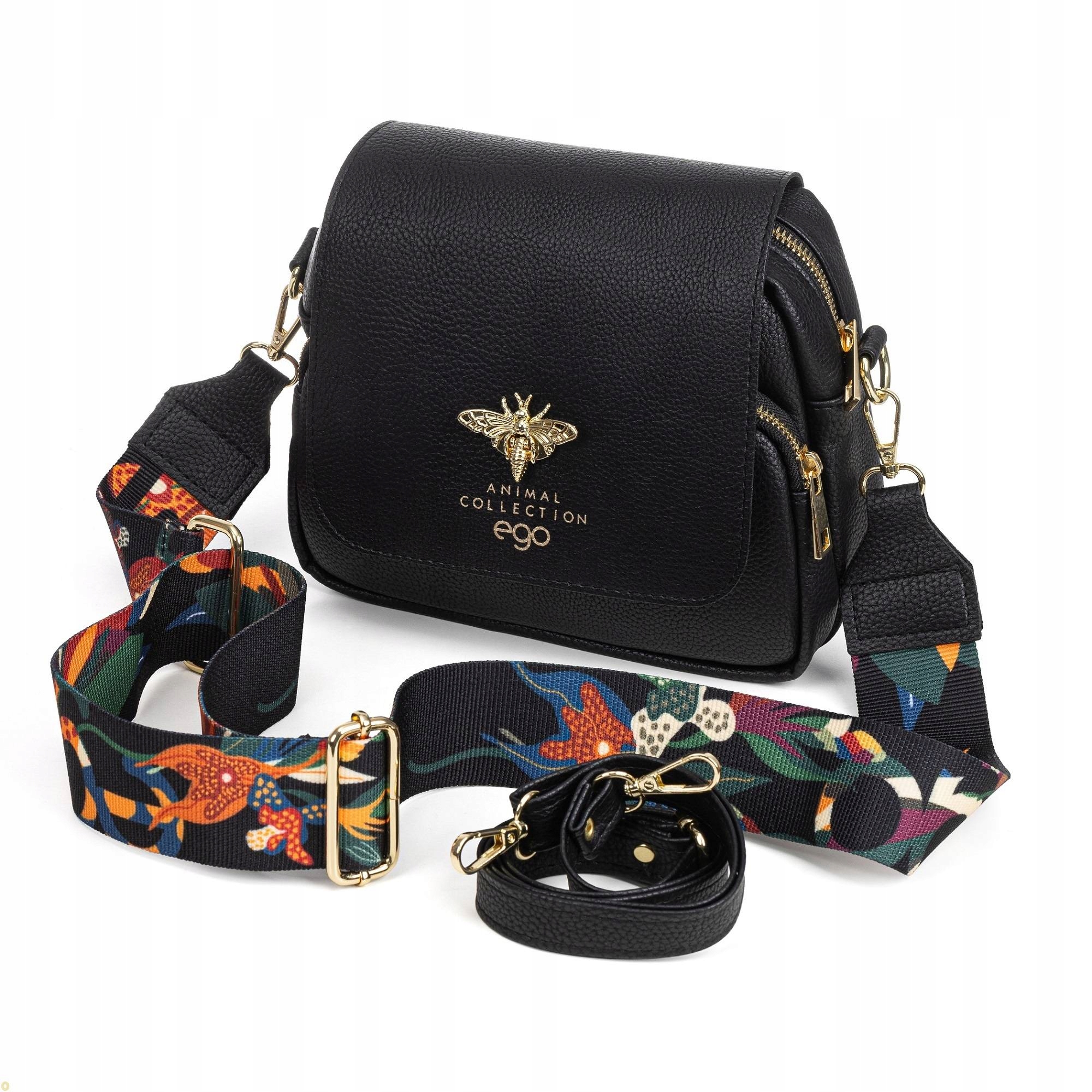 Módní Dámská Kabelka Přes Rameno Ego S Popruhem Přes Rameno A Crossbody, Černá