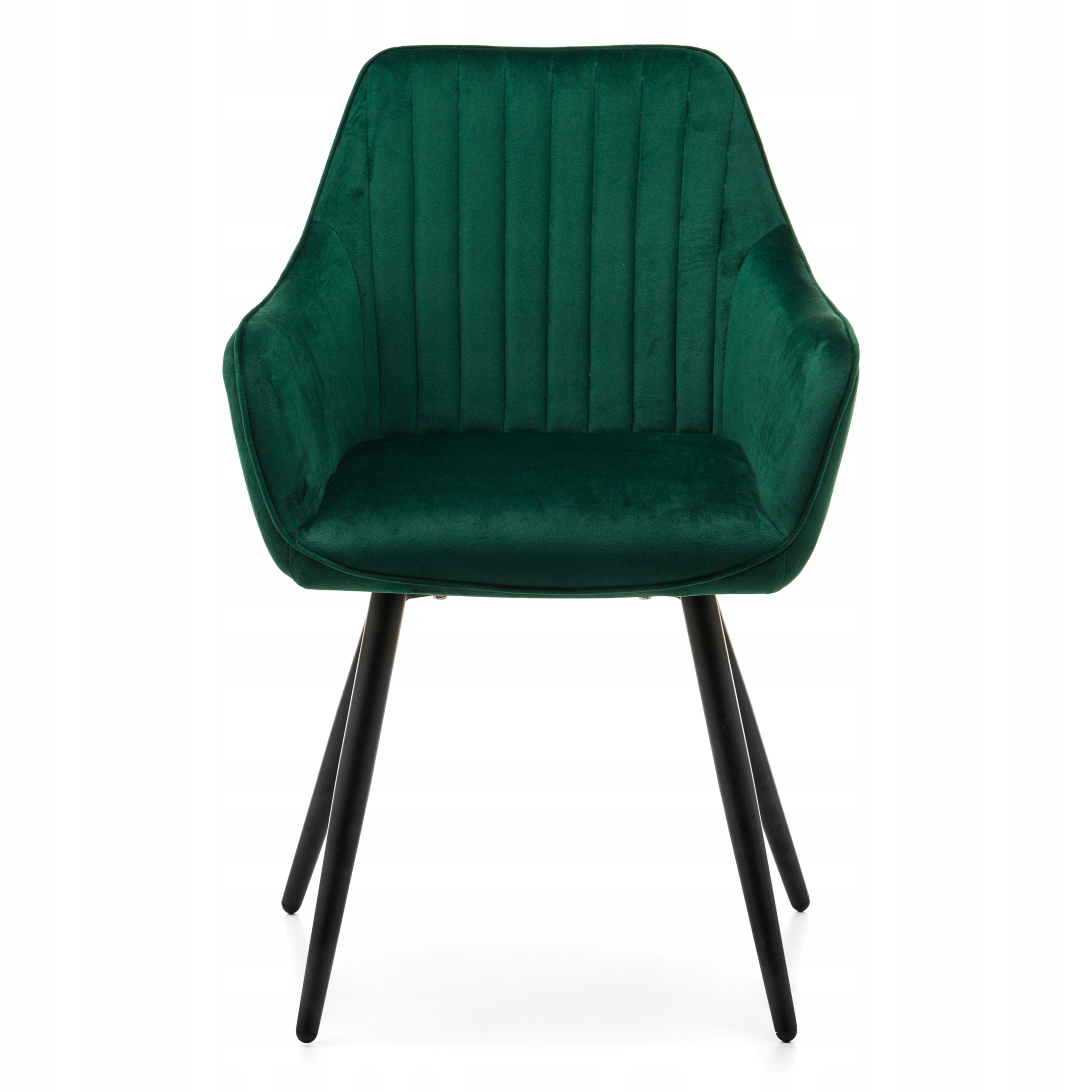 Krzesło Tapicerowane Welurowe Do Salonu Jadalni Aksamit Zielony