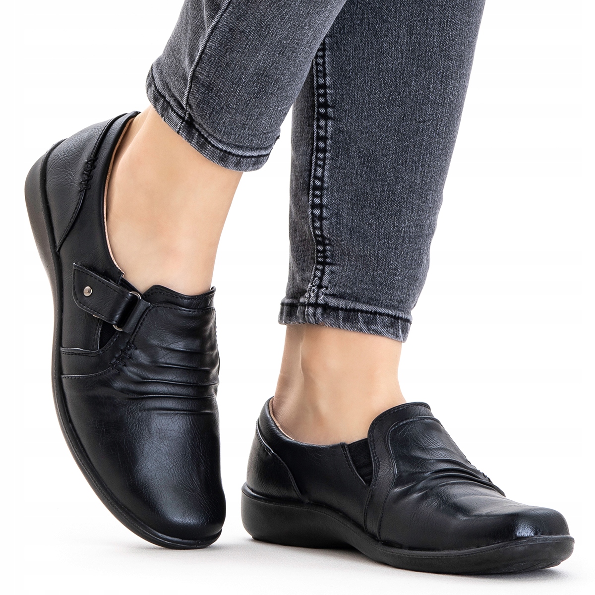 Polobotky vnitřní kůže měkké Širší pohodlné klasické lehké Suchý Zip Wojtyłko 36