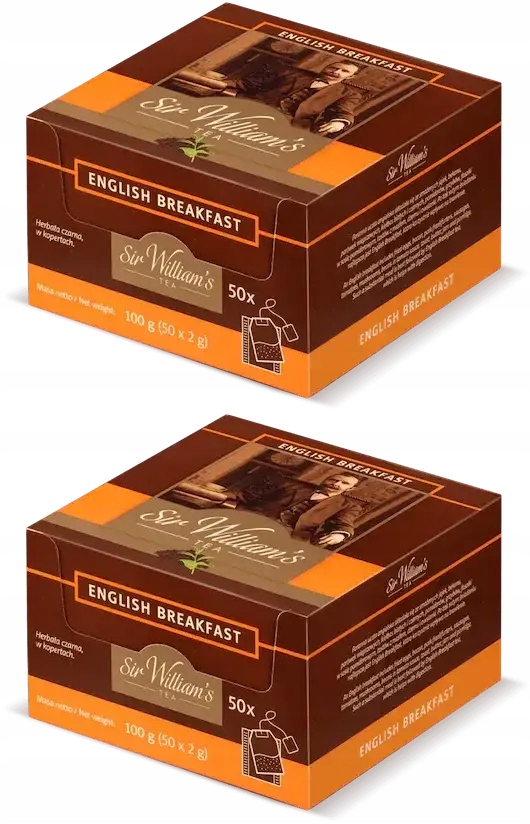 Herbata czarna w kopertach Sir William's English Breakfast 50szt x2