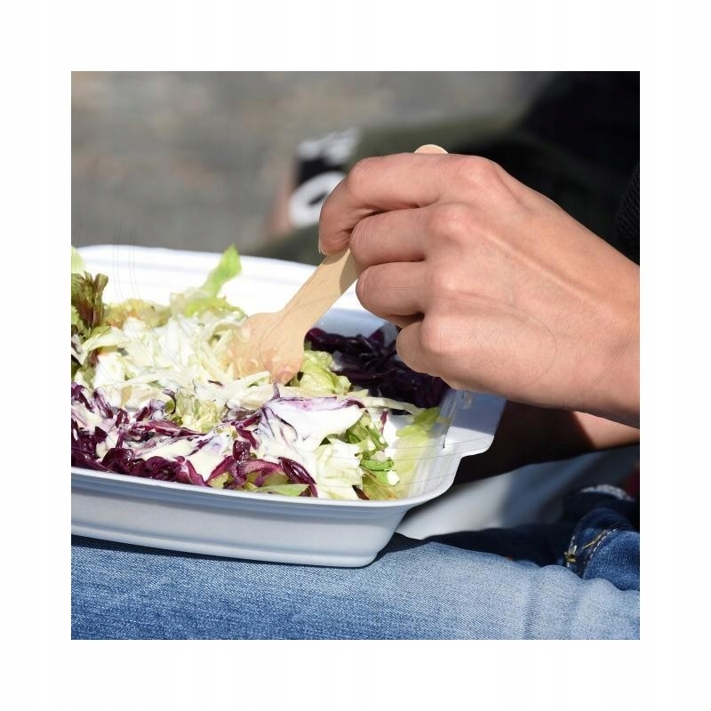 Jednorazowe widelce drewniane sztućce eko 100 szt Kod producenta 66737