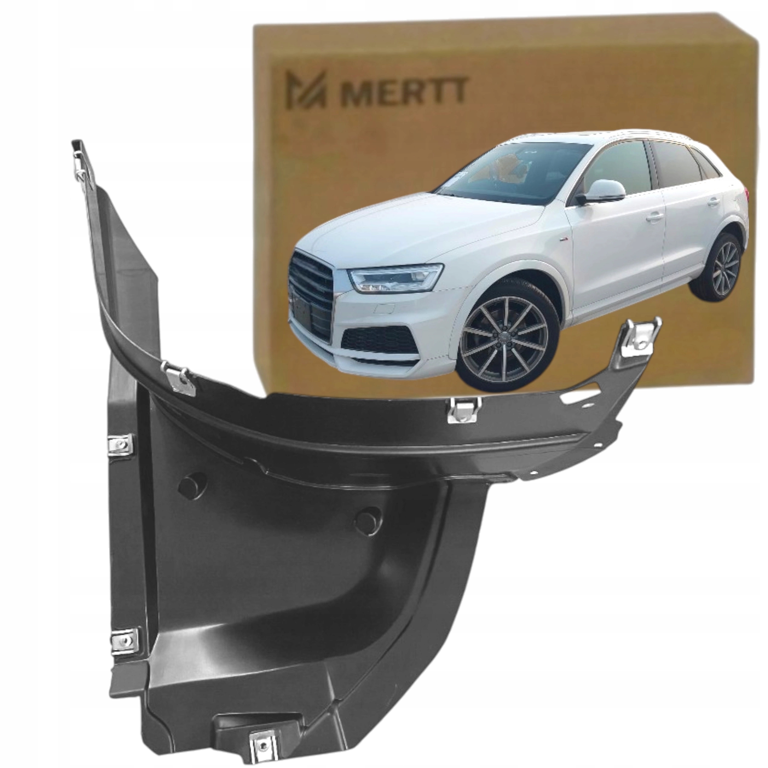 Levá Podložka spoileru pod kola Zakole přední Audi Q3 2011-2018 8U0853887A