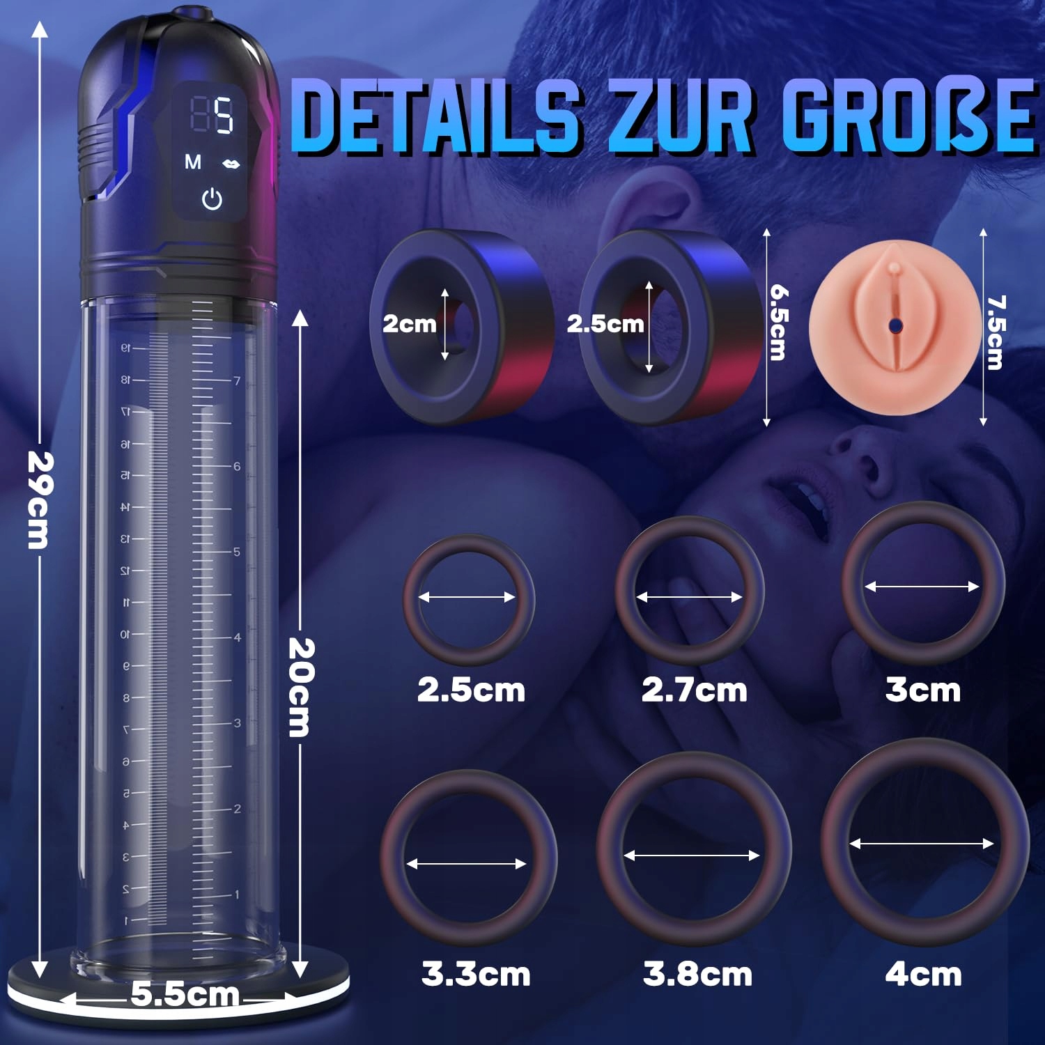 YIVANS Elektryczna Pompka do Powiększania Penisa z 5 Stopniami Ssania — miniatura 2