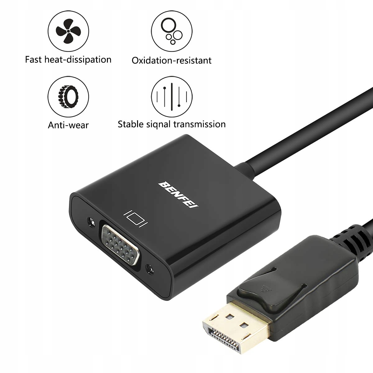 BENFEI Adapter Konwerter z DisplayPort do VGA Kod producenta x000frl7fn