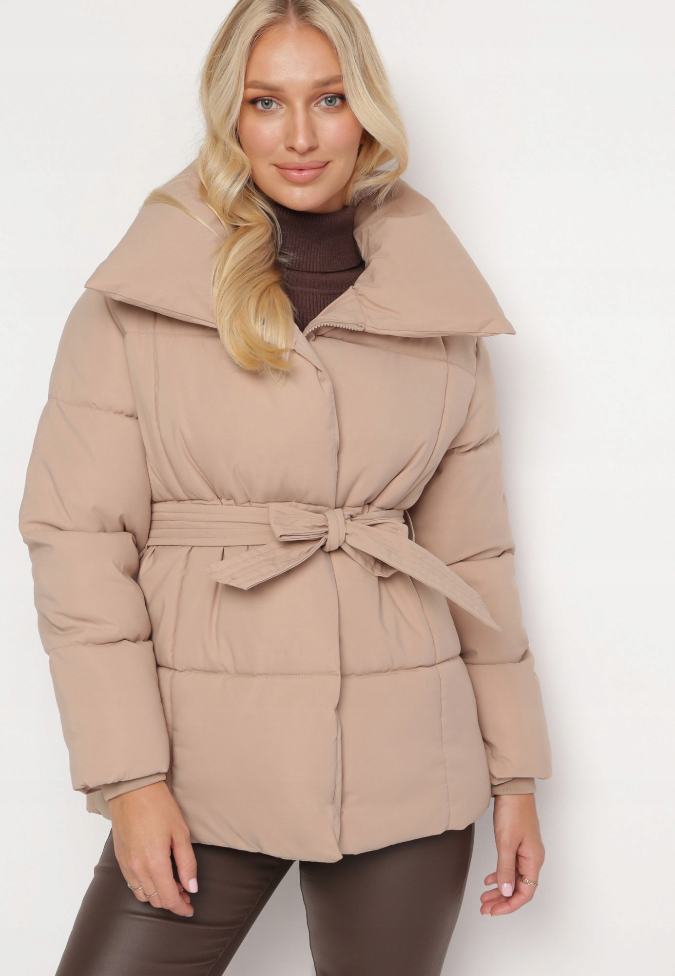 Born2Be Béžová dámská bunda L/XL Prošívaná Zimní