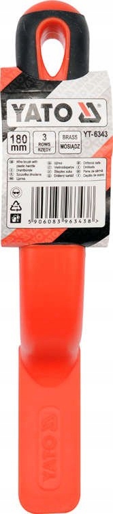 SZCZOTKA DRUCIANA MOSIĘŻNA 3RZĘDY RĘKOJEŚĆ PLASTIK Marka Yato