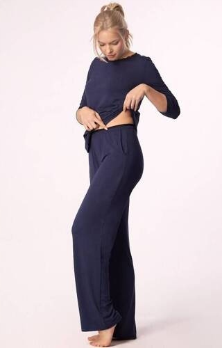 Kalhoty Nipplex by Mefemi Margot Tmavě Modré XXL viskóza