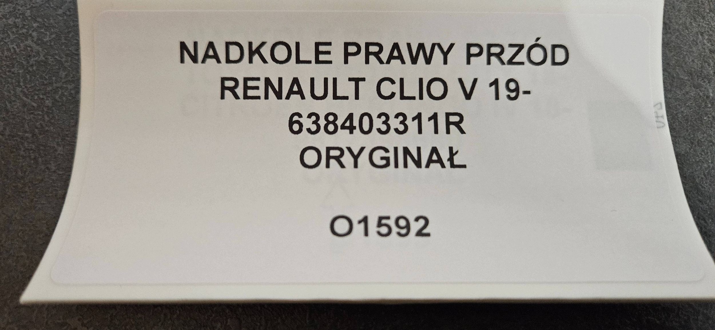 mudguard right front RENAULT CLIO V 19- original 638403311R