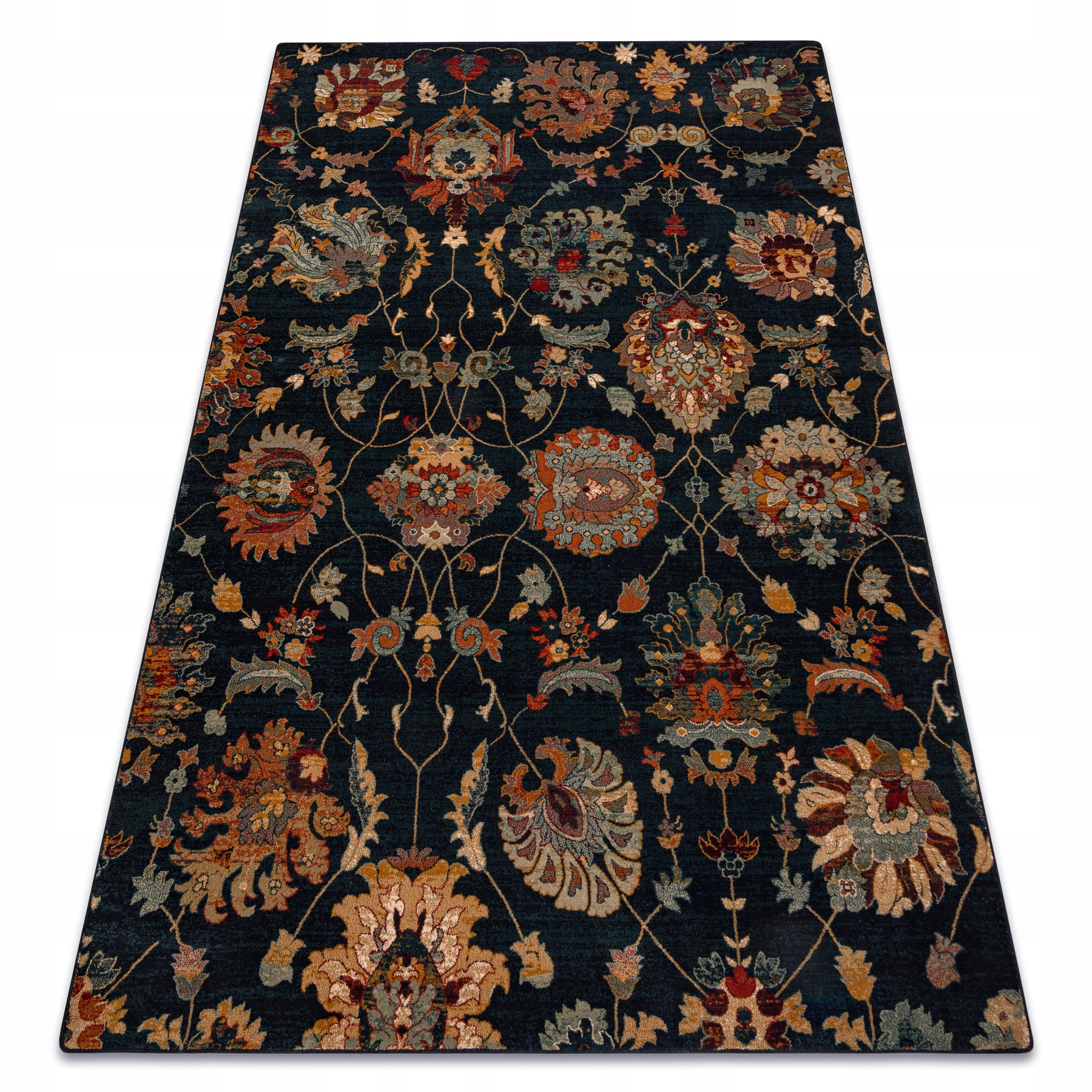 Dywan Do Salonu wełnia Omega Latica Kwiaty granat Parzenica 200x300 cm