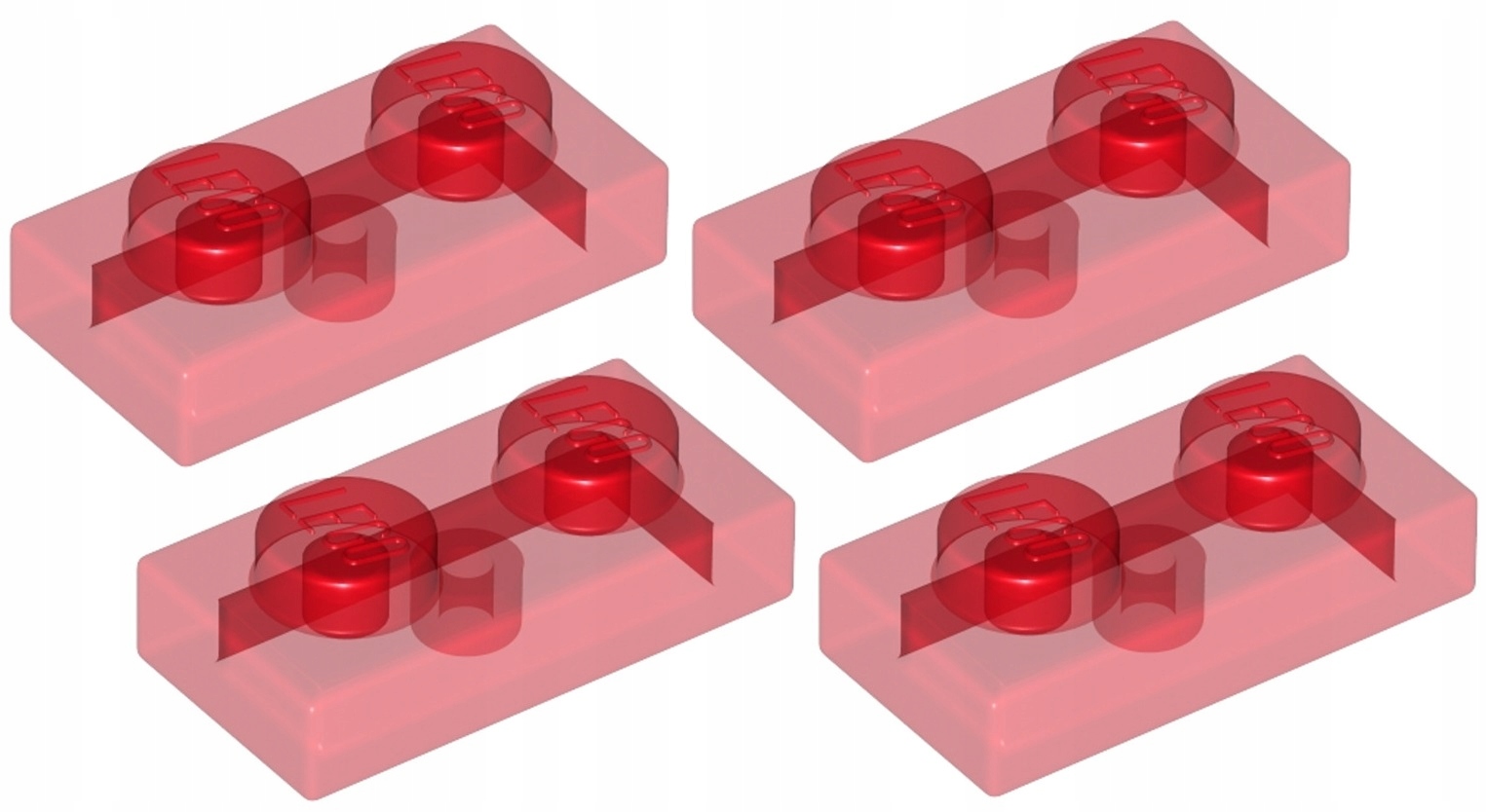

Lego Płytka 1x2 Przezr Czerwona 3023/6240212 4szt