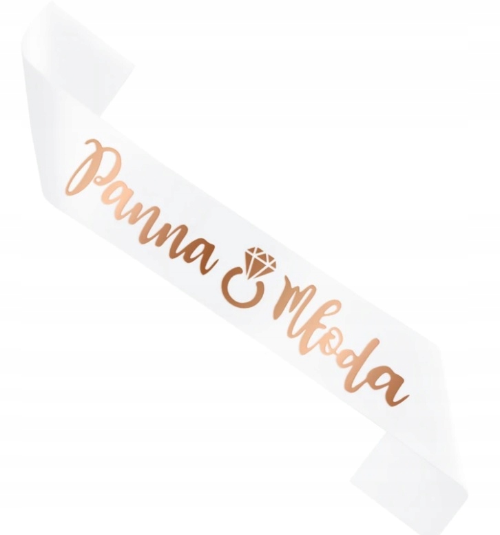 

Szarfa Panna Młoda Panieński Rose Gold Biały