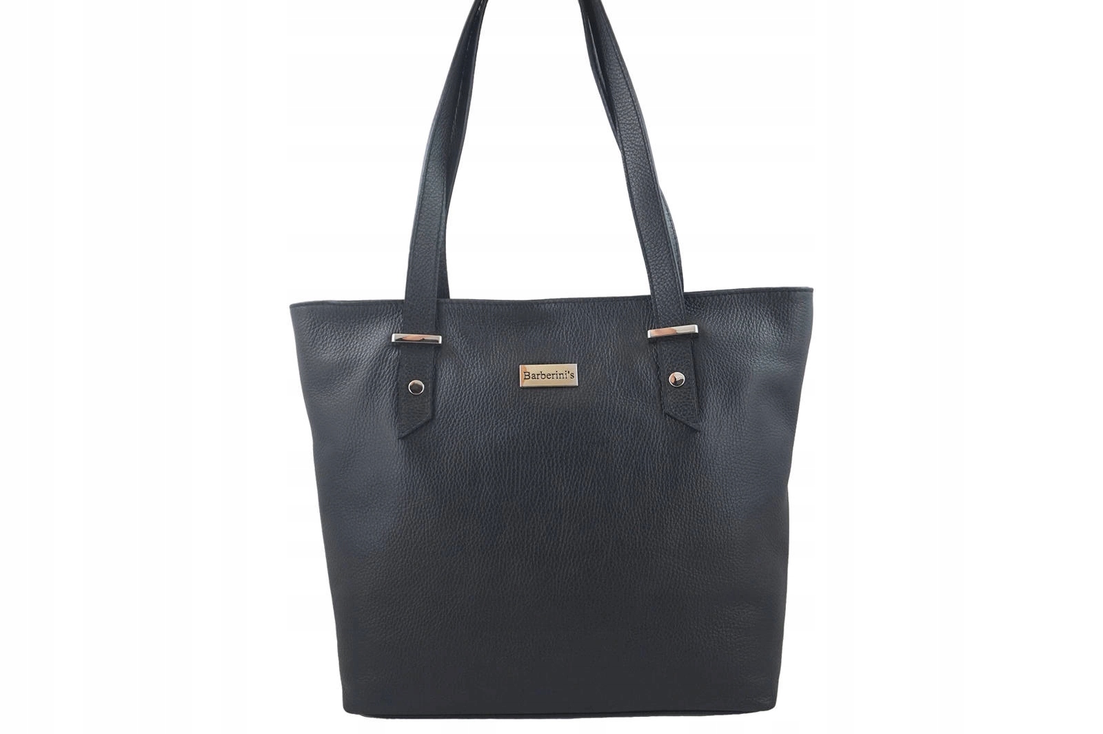 Velká dámská kožená kabelka A4 Shopper Bag Černá