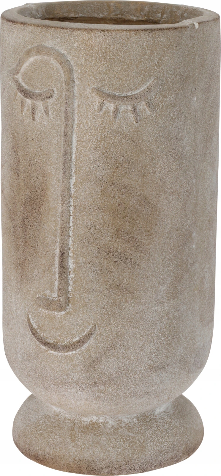 Květináč s obličejem Moai béžový, v 45 cm, úsměvavá tvář