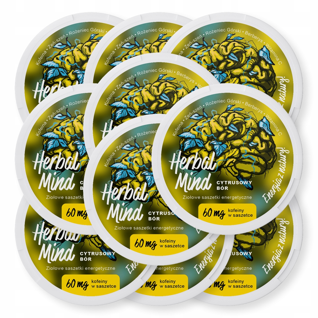 Bylinné sáčky s kofeinem HerbalMind Citrusový Bór kofein 10 ks snusy