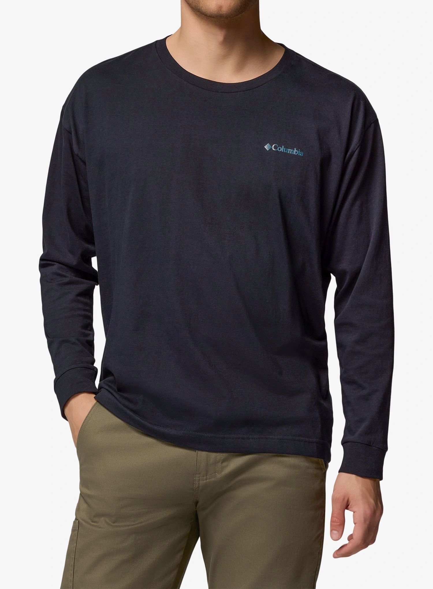 Mikina bez kapuce Columbia Black Butte Ls Graphic Tee černá/mapa stezek L