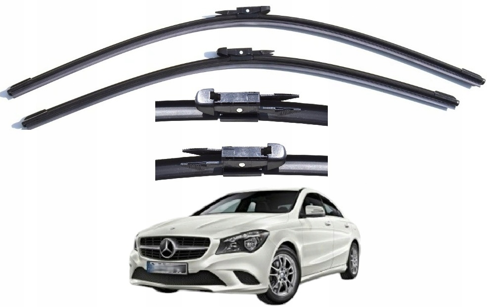 Nowe 2xPIÓRO Wycieraczki Komplet Przód Płaskie Mercedes Serie A 176 Cla 117