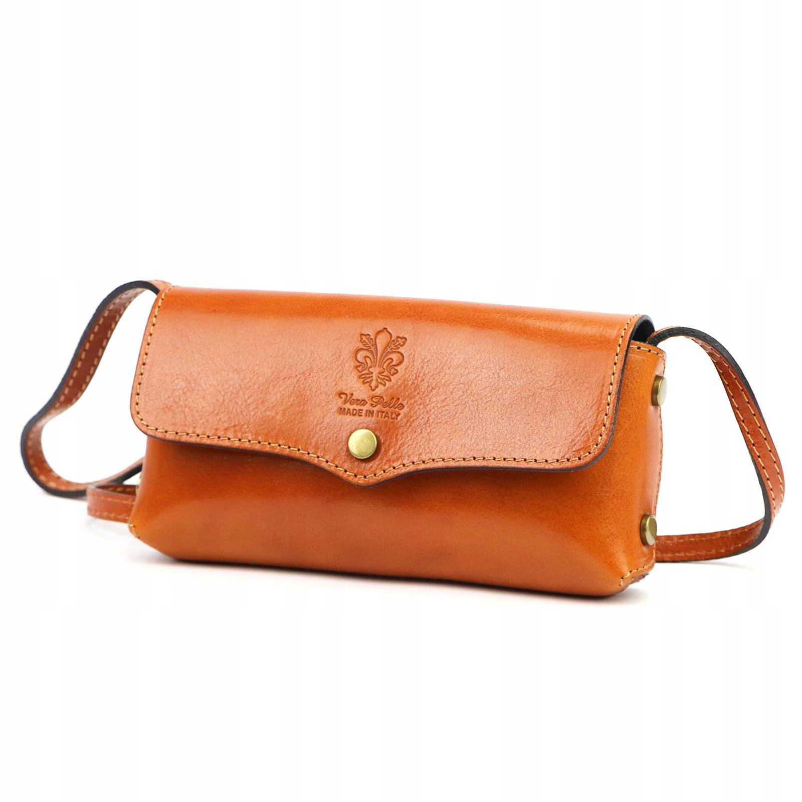 Dámská kabelka přes rameno kožená malá camel na telefon