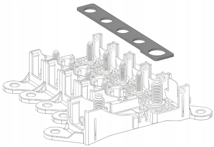 LISTWA ŁĄCZNIK MOSTEK MASA BUSBAR 4x MIDI 1x MEGA 55558 0301249 Numer katalogowy części 0301249