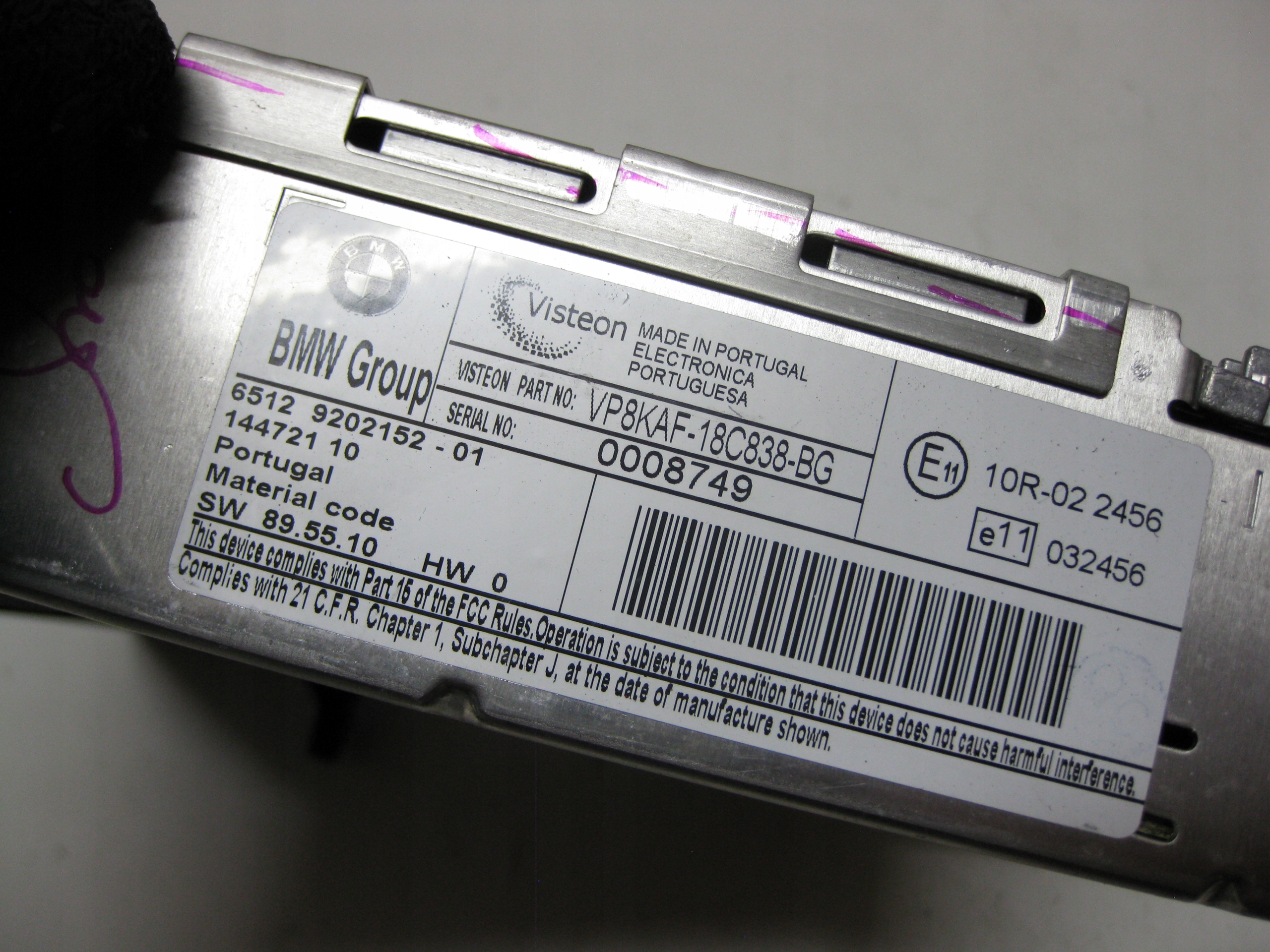 BMW E87 08R RADIO CD 9202152