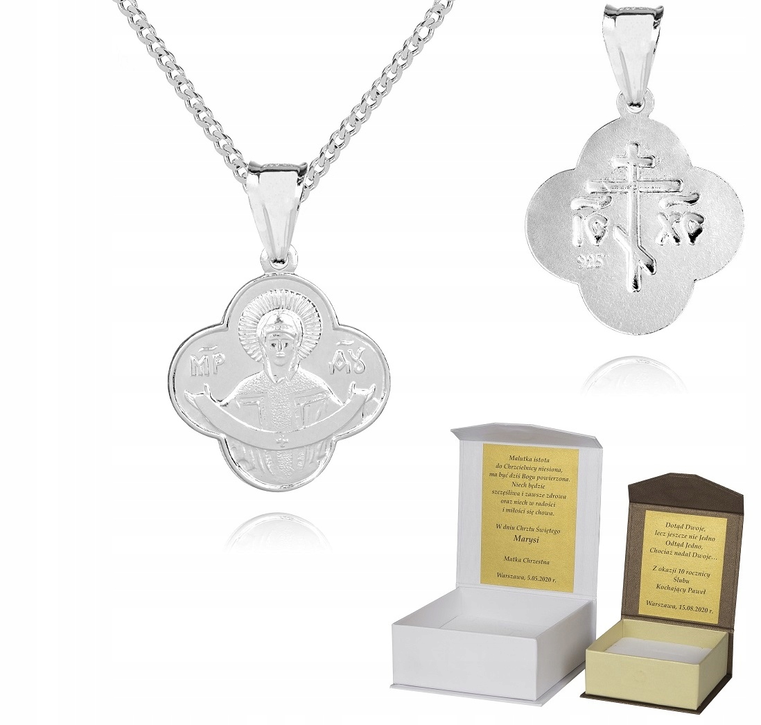 Stříbrný řetízek pravoslavný medailonek 50 cm P3M47